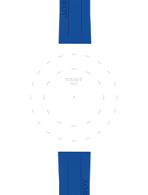 Focus on the lugs of Tissot Official Blue Silicone Strap Lugs 18 mm