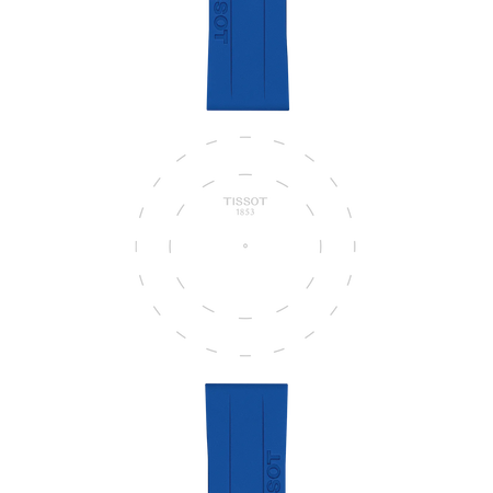 Focus on the lugs of Tissot Official Blue Silicone Strap Lugs 18 mm
