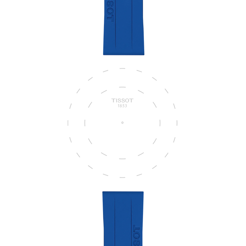 Focus sur les ergots de Bracelet Officiel Tissot Silicone Bleu Entre-cornes 22 mm