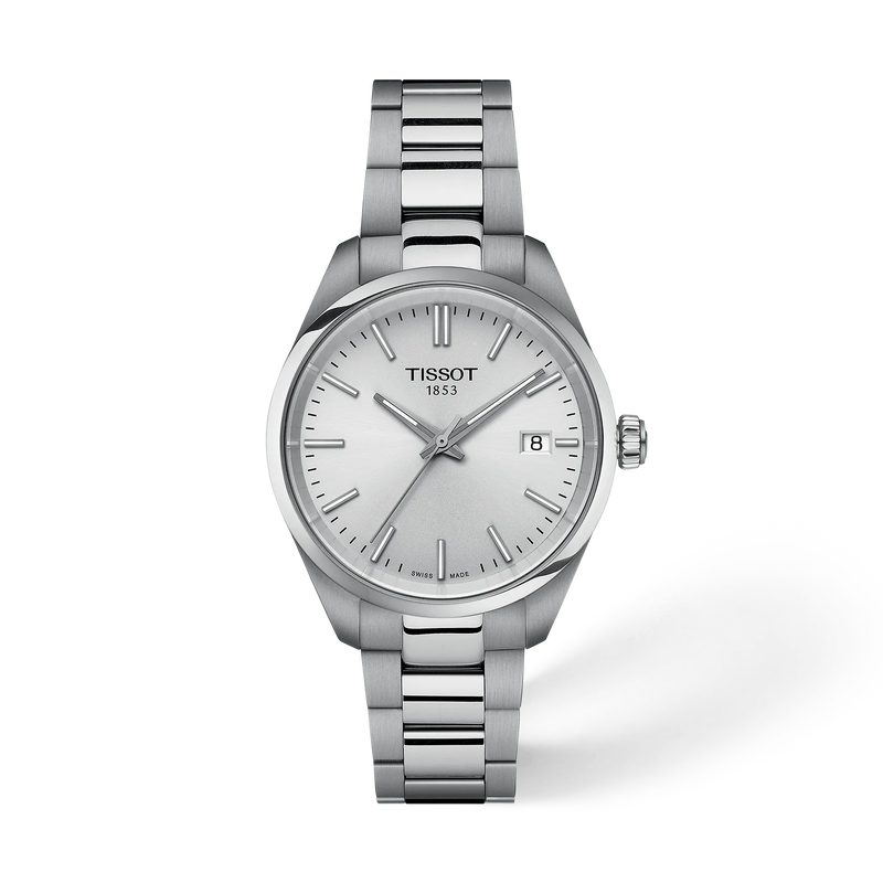 Front view of the watch 天梭PR 100系列34mm with shadow