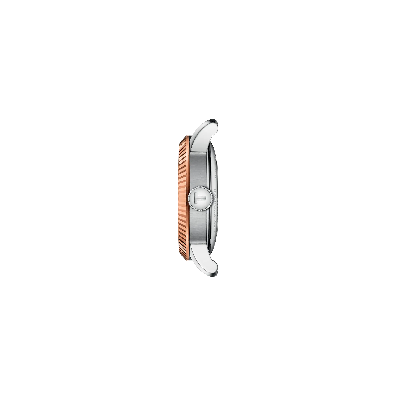 Profile view of the watch case Tissot Le Locle Gold 29mm