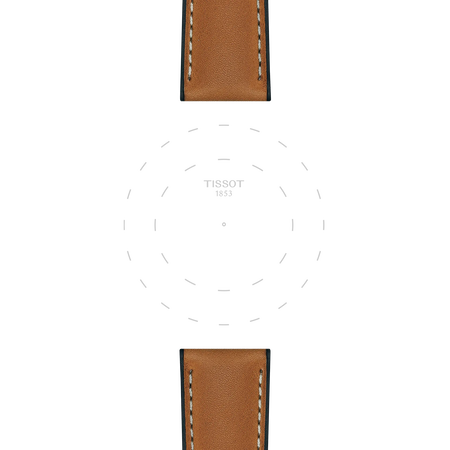 Focus on the lugs of Tissot Official Light Brown Leather Strap Lugs 21 mm