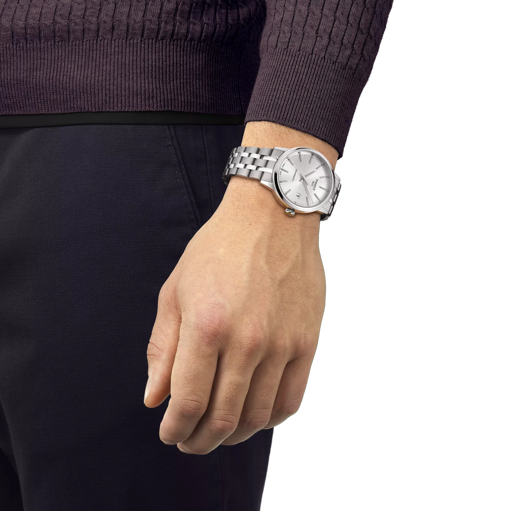 Simulation of the watch Tissot Classic Dream Swissmatic on a wrist