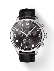 Front view of the watch Tissot Chrono XL Classic 45mm with shadow