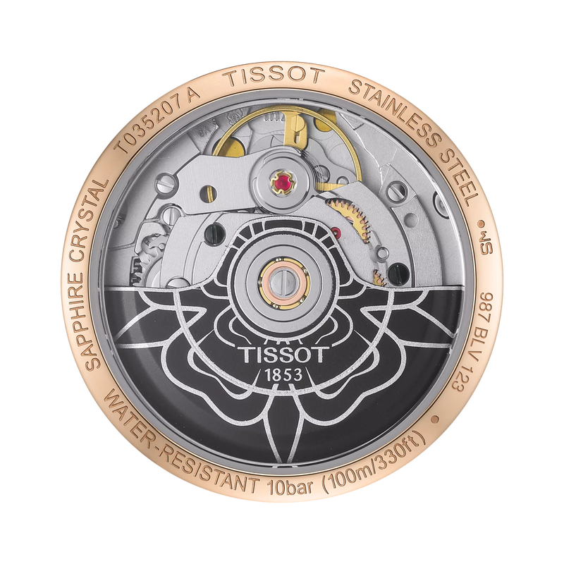 Back view of the watch case Tissot Couturier Powermatic 80 Lady