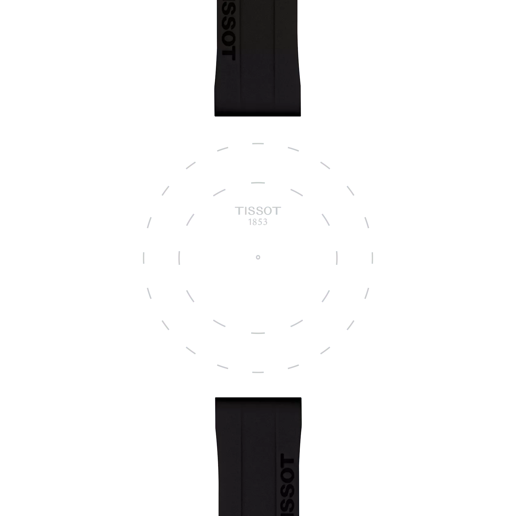 Focus on the lugs of Tissot Siyah Silikon Kayış Boynuz Aralığı 18 mm