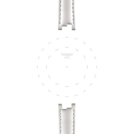 Focus on the lugs of Tissot Official White Leather Strap Lugs 12 mm