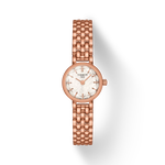 그림자가 있는 티쏘 러블리 라운드 시계의 전면 보기