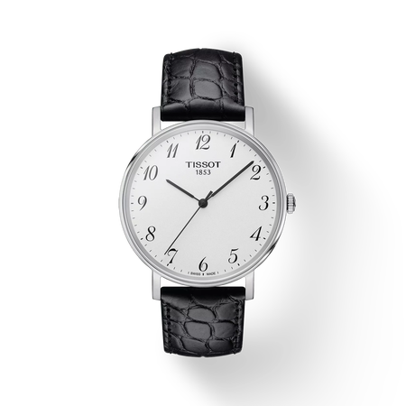 Front view of the watch Tissot Everytime 38mm with shadow