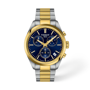 Front view of the watch TISSOT PR 100 40mm with shadow