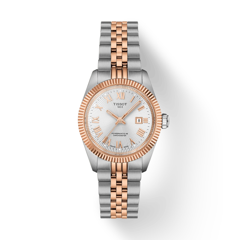 Vue de face de la montre Tissot Ballade 30mm avec ombre