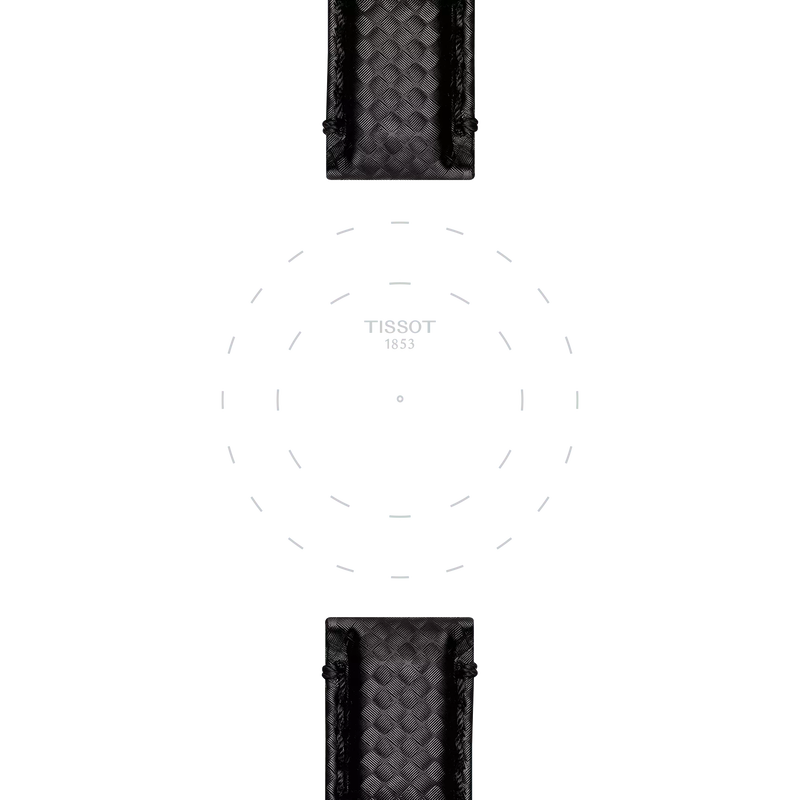 티쏘 정품 블랙 패브릭 스트랩 러그 20 mm 의 러그에 초점