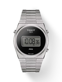 Front view of the watch Tissot PRX Digital with shadow