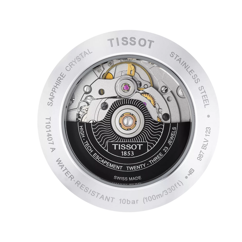 Back view of the watch case Tissot PR 100 Powermatic 80