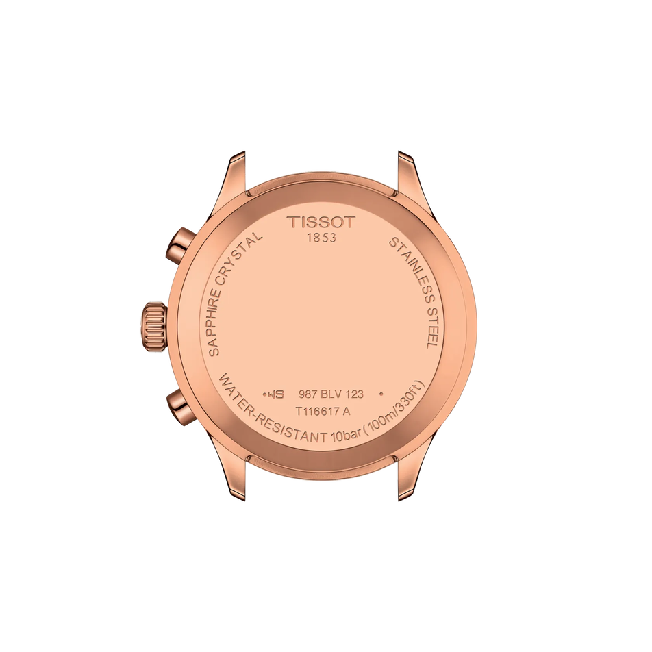 Back view of the watch case Tissot Chrono XL Classic 45mm