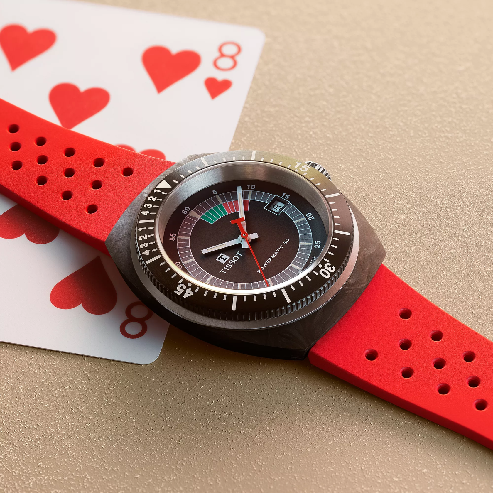 Tissot Sideral S 41mm reloj en un fondo de color