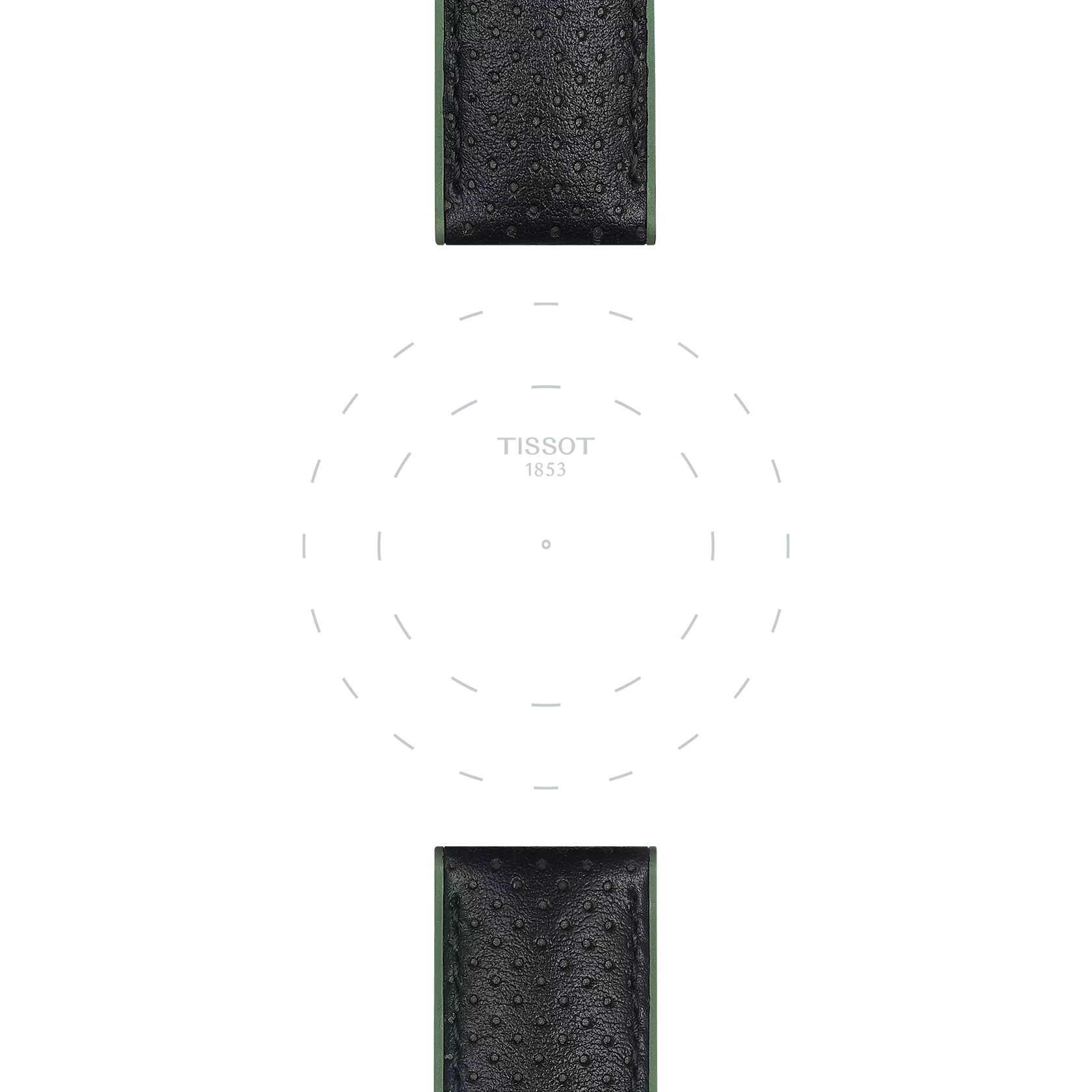 Centrarse en las asas de Correa verde de piel y caucho oficial Tissot 22 mm