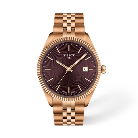 Front view of the watch Tissot Ballade 40mm with shadow