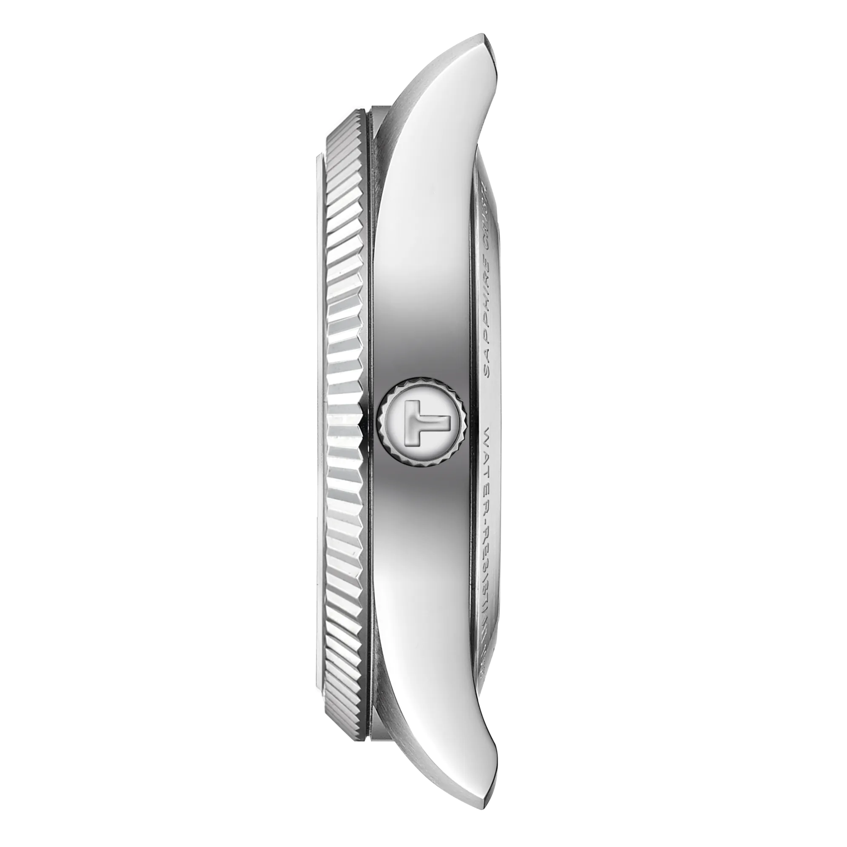 Profile view of the watch case Tissot Ballade 39mm