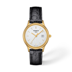 Vorderansicht der Uhr Tissot Nordic Gold 27mm mit Schatten