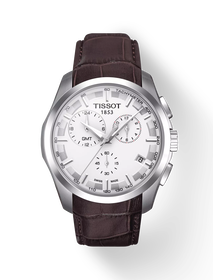 Front view of the watch Tissot Couturier GMT with shadow