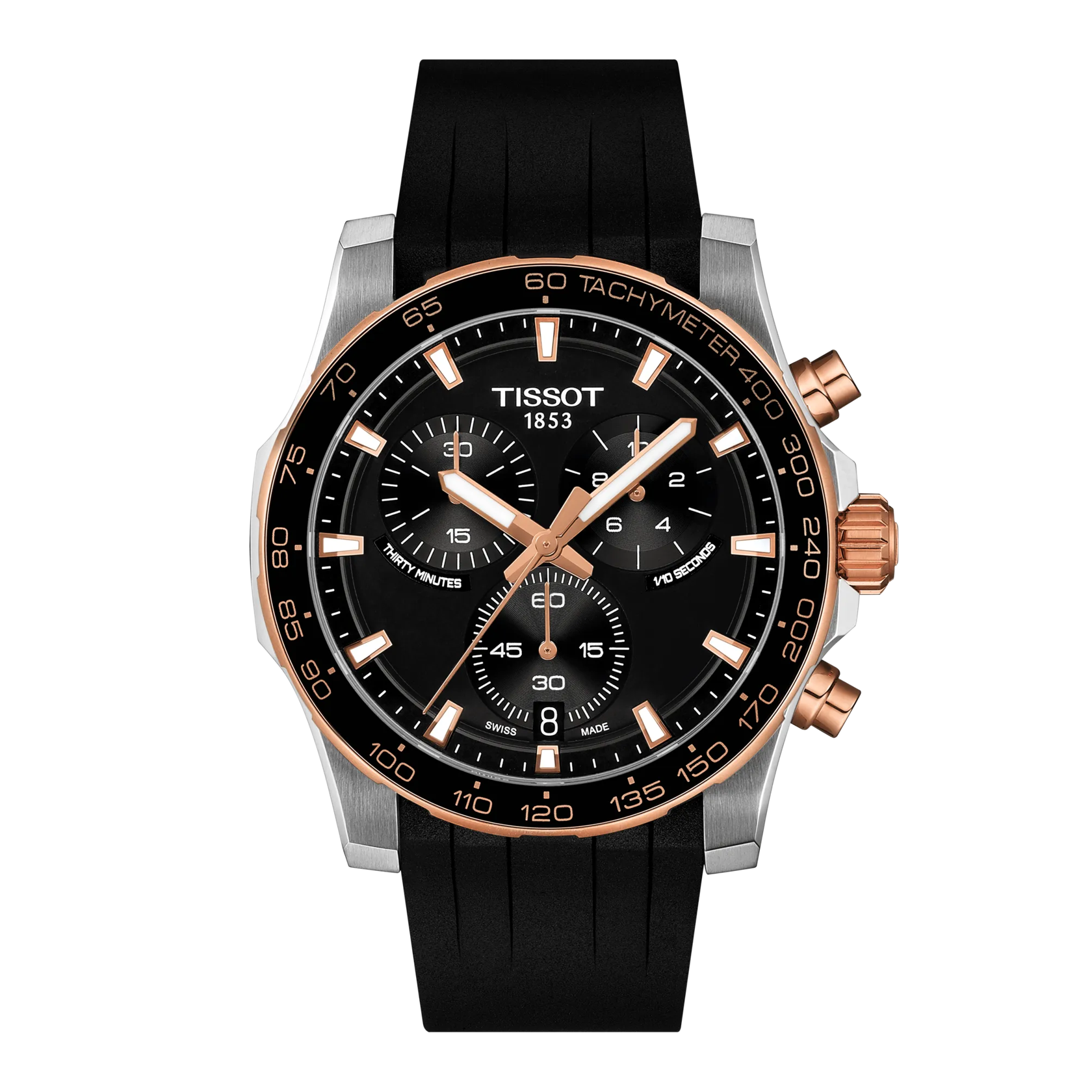 Vista frontal del reloj Tissot Supersport Chrono 42mm