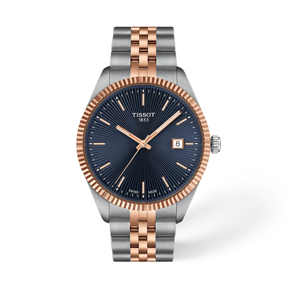 Front view of the watch Tissot Ballade 40mm with shadow
