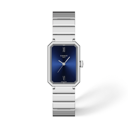 Front view of the watch Tissot SRV 30mm with shadow
