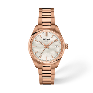 Front view of the watch Tissot PR 100 34mm with shadow
