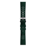 Front view of Tissot Official Green Rubber Strap Lugs 20mm