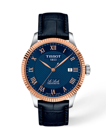 Front view of the watch Tissot Le Locle Gold 39mm with shadow