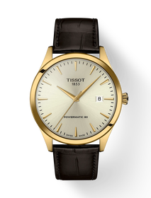 Front view of the watch TIssot Classic Dream 40mm with shadow