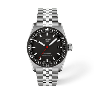 Front view of the watch Tissot PR516 38mm with shadow