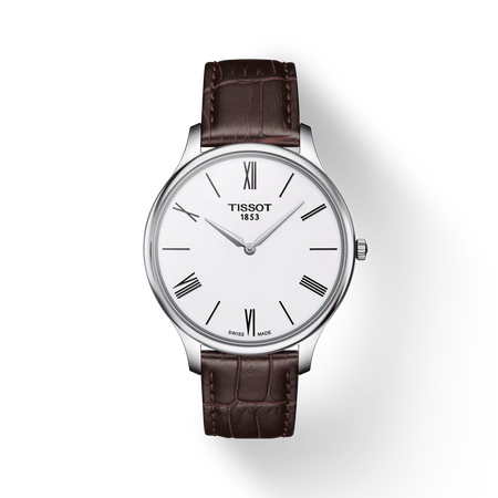 Front view of the watch Tissot Tradition 5.5 with shadow