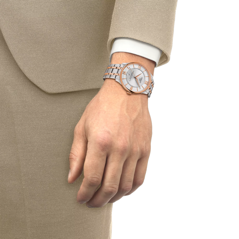 Simulation of the watch Tissot Chemin Des Tourelles 42mm on a wrist