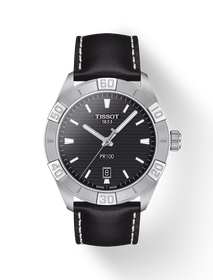 Front view of the watch Tissot PR 100 Sport Gent with shadow