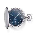 Front view of the watch Tissot Savonnette 48.5mm with shadow