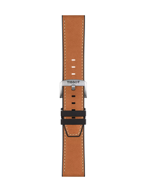 Front view of Tissot Official Brown Leather Strap Lugs 23 mm