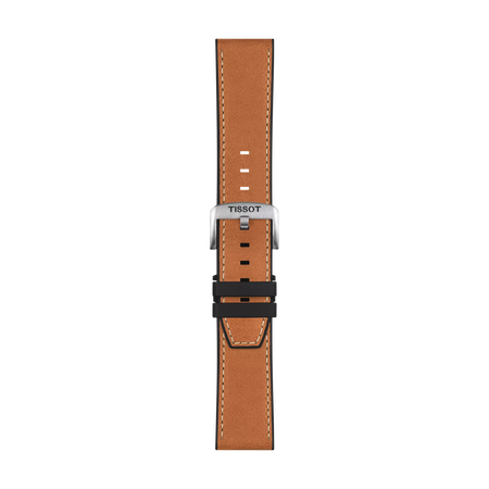 TISSOT ブラウン レザー ストラップ 23mmの正面図