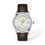 Vorderansicht der Uhr Tissot Visodate 39mm mit Schatten