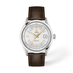 Front view of the watch Tissot Visodate 39mm with shadow