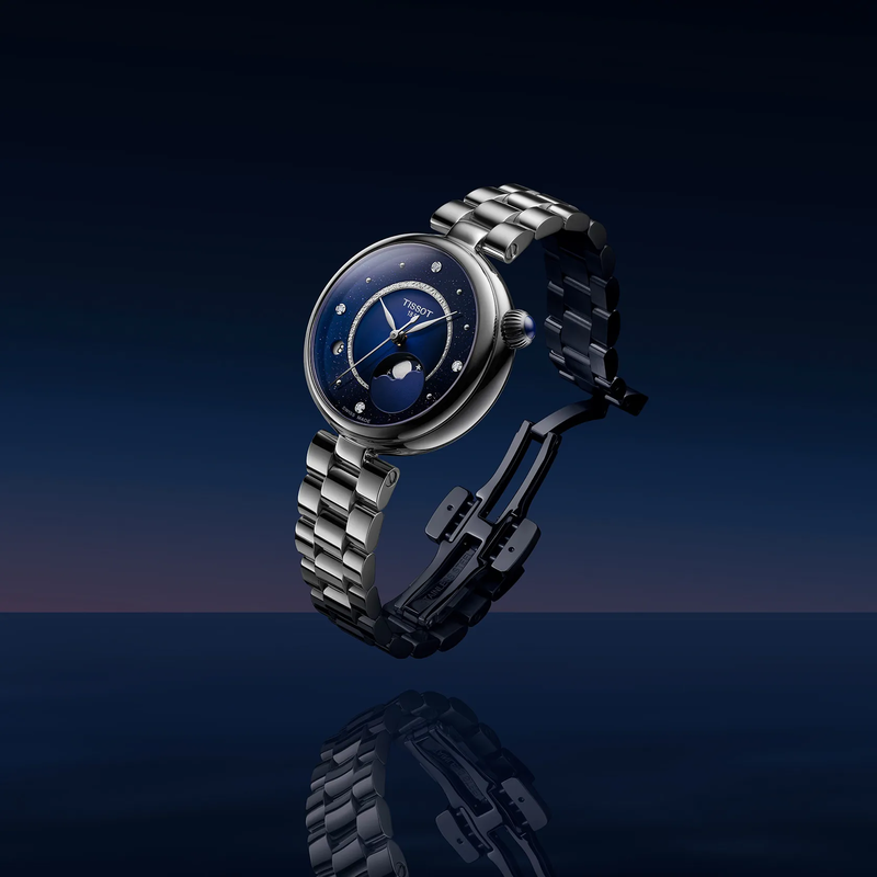 Tissot Desir 29.6mm montre sur fond color&eacute;
