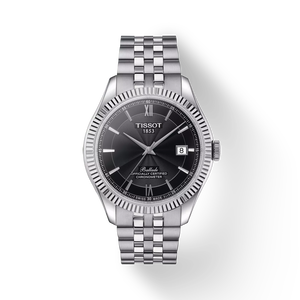 Front view of the watch Tissot Ballade Powermatic 80 Silicium with shadow
