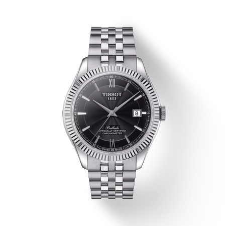 มุมมองด้านหน้าของนาฬิกา Tissot Ballade Powermatic 80 Silicium พร้อมเงา