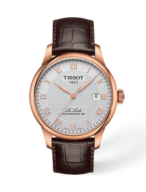 Front view of the watch Tissot Le Locle 39.3mm with shadow