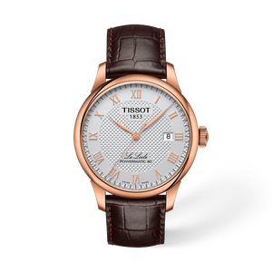 Front view of the watch Tissot Le Locle 39.3mm with shadow