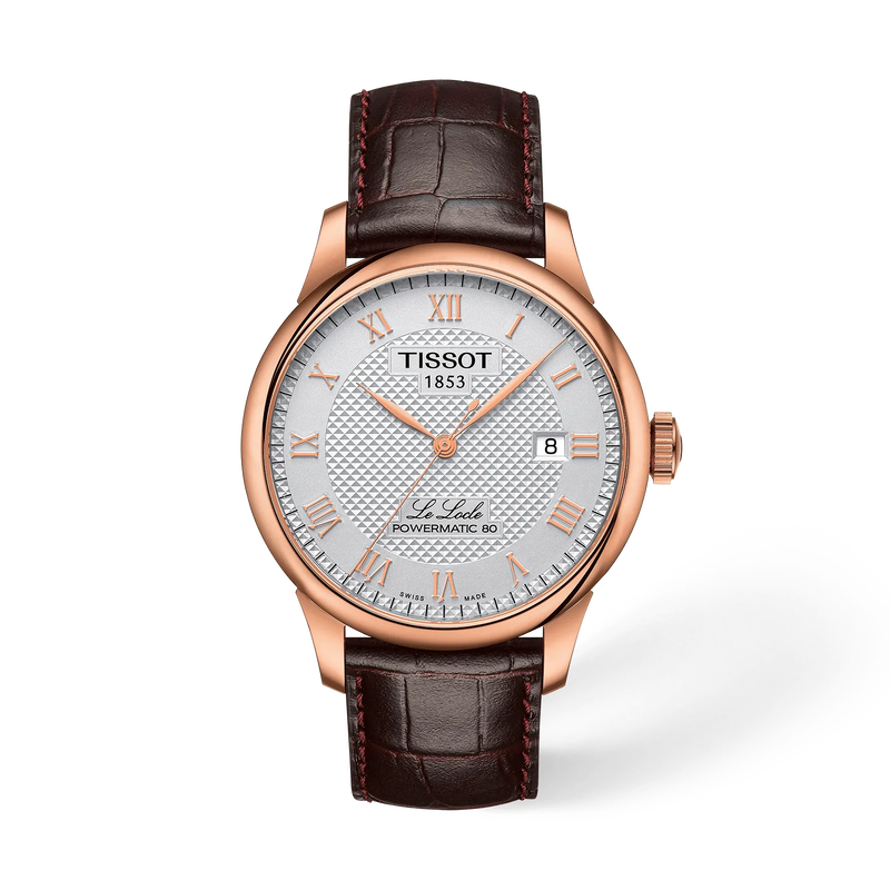 Front view of the watch Tissot Le Locle 39.3mm with shadow