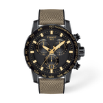 Front view of the watch Tissot Supersport Chrono 45.5mm with shadow