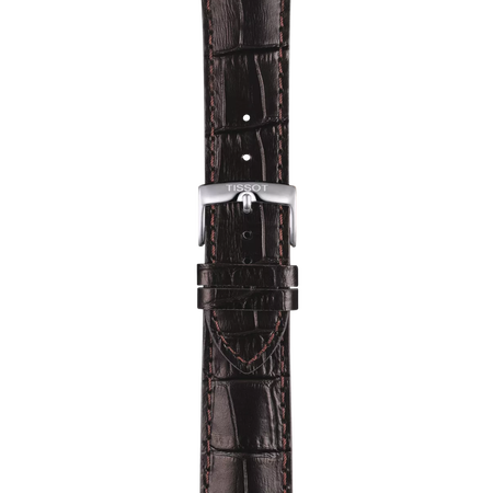Zoom on Tissot Official Brown Leather Strap Lugs 22 mm