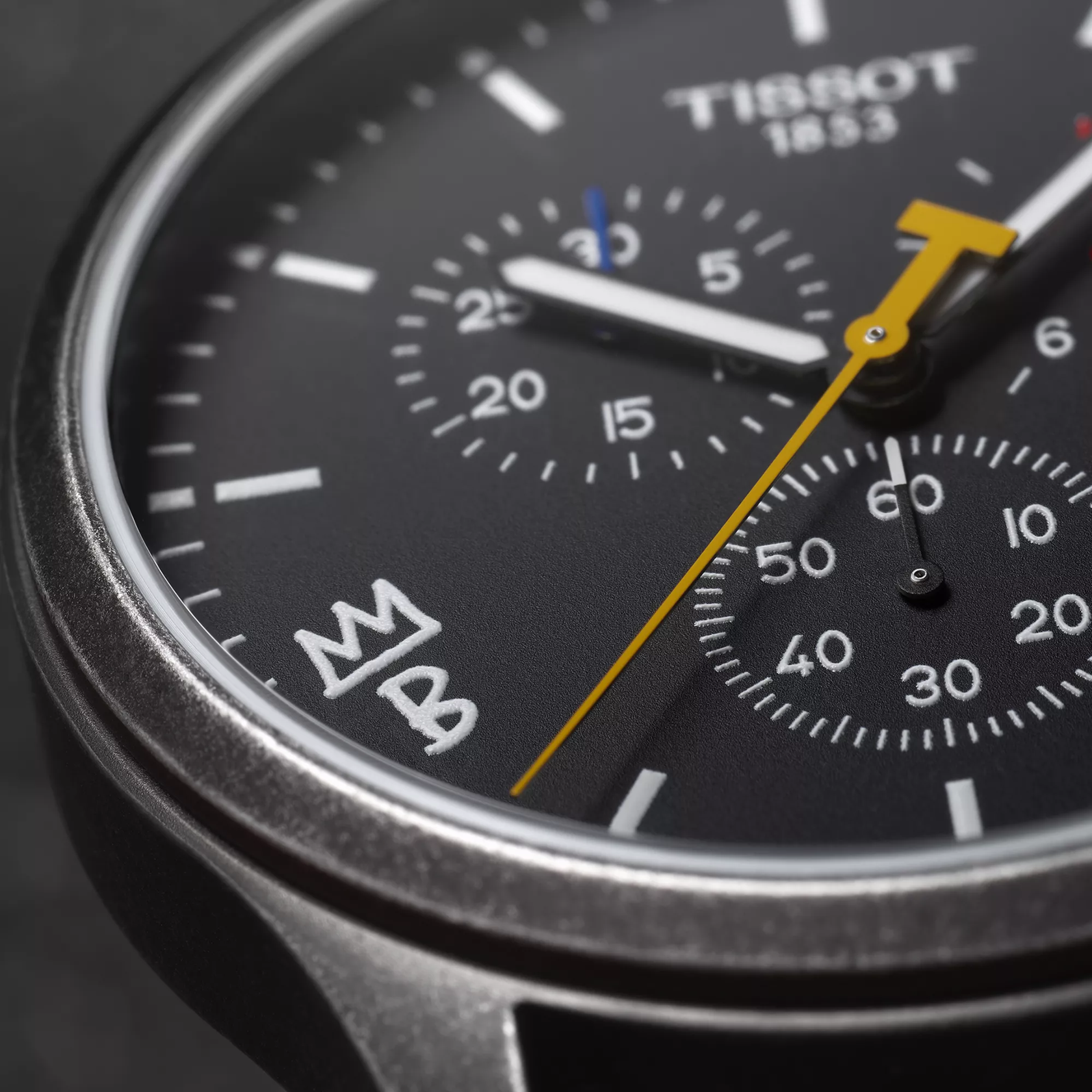 Tissot Chrono XL Brooklyn Nets watch on a colored background
